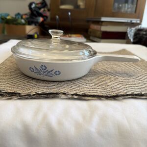 Vintage Corning Ware Blue Cornflower P-83-B 6.5" Skillet w/ PYREX Glass Lid USA!